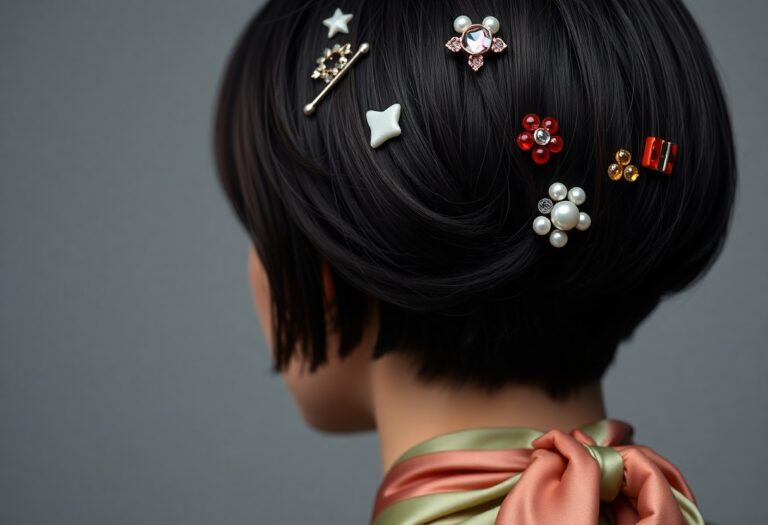 Accessoires für kurzes Haar – So setzt du Akzente. - Bildinhalt mit KI erstellt